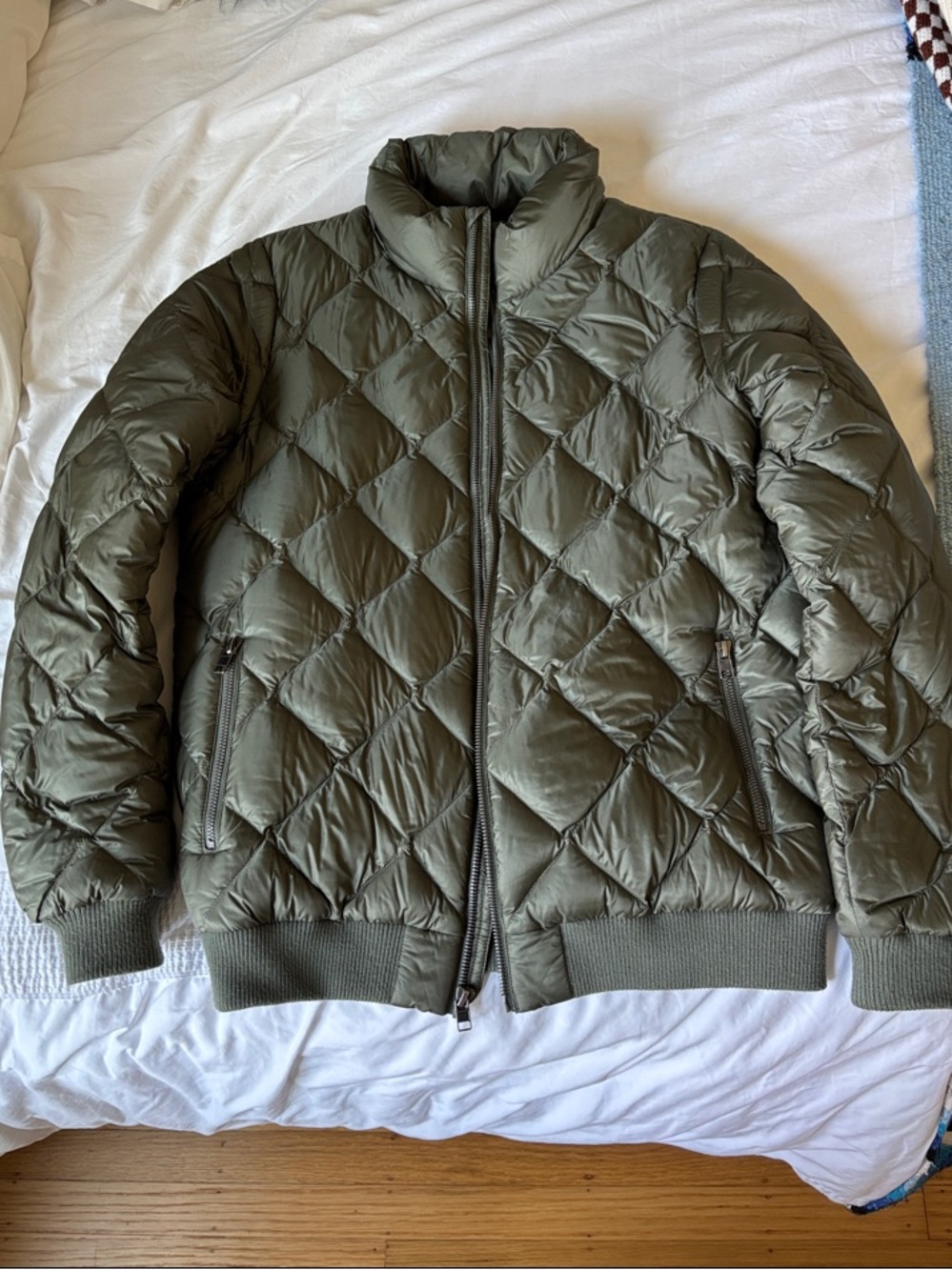 Patagonia Olive Quilted Bomber Jacket